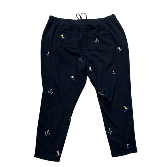 Lou & Grey for LOFT Black Multicolor Ski Terry Sweatpants Womens Plus 16 / 18 - Picture 5 of 7
